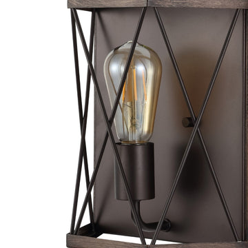 Liam 8.25" Rustic Farmhouse Iron LED Sconce - JONATHAN Y